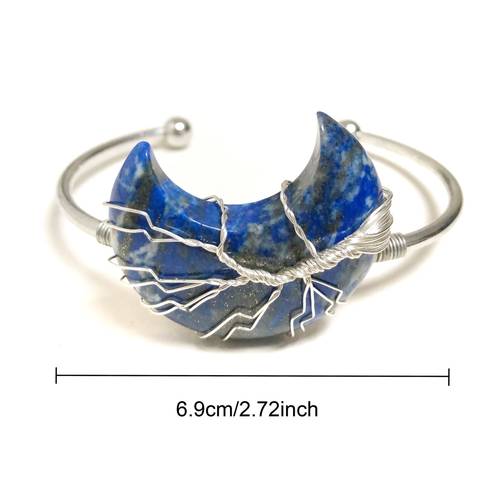 1pc exquisite gems moon bangle bracelet amulet elegant crystal jewelry for women unique astrology adjustable size durable and long lasting