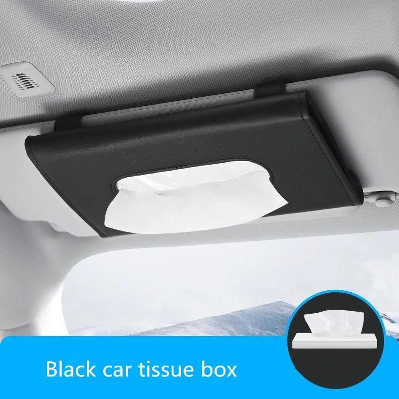 TEMU Car Sun Visor Tissue - -install, Dustproof & Napkin Box For Backseat Storage