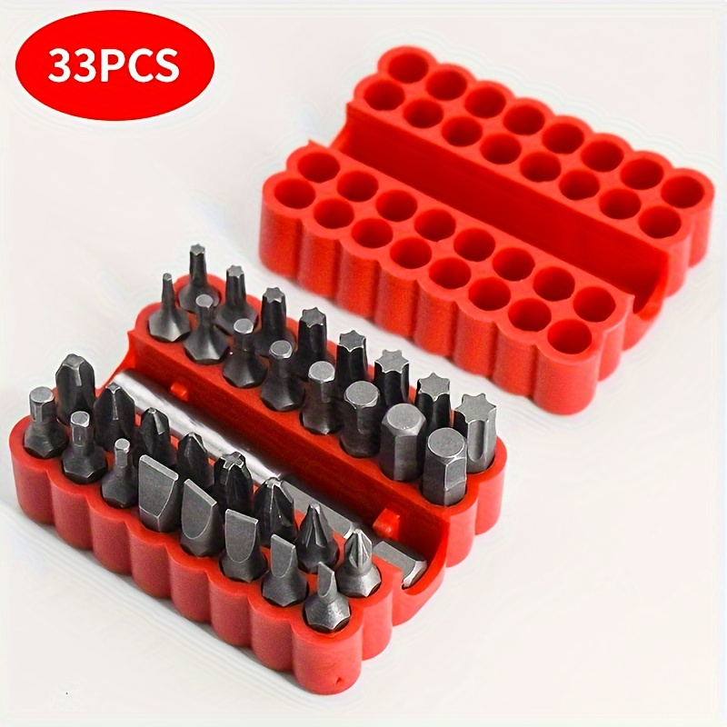 

33pcs Heavy-duty Screwdriver Bit Set - Precision Hex & Drill Bits Release For Easy Socket - Hand Tool Kit For Efficiency And Durability