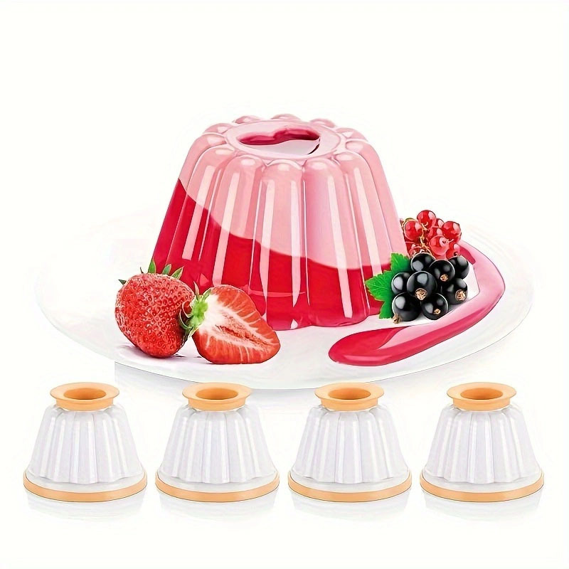 

4pcs Pudding & Mousse Cake Mold Set - Abs Plastic, Triangle Shape For Jelly, Cotta, Custard & Chocolate Desserts - Gadgets For Valentine's Day