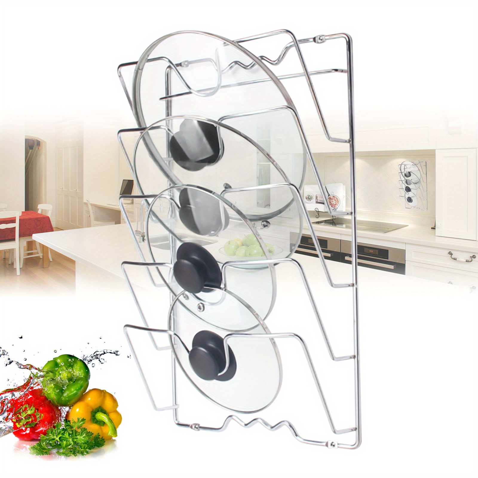 Deckelhalter Für Küche - 5-fach Aufbewahrung Für Topfdeckel An Schranktür