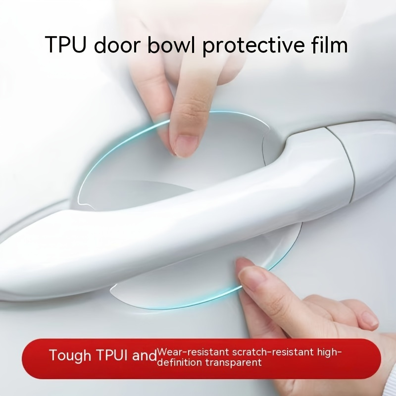 

8-piece Set Tpu Door Bowl Protective Film - Scratch-resistant, Clear Protection For Vehicle Front Handles, Easy Application, Waterproof & Long-lasting Shield