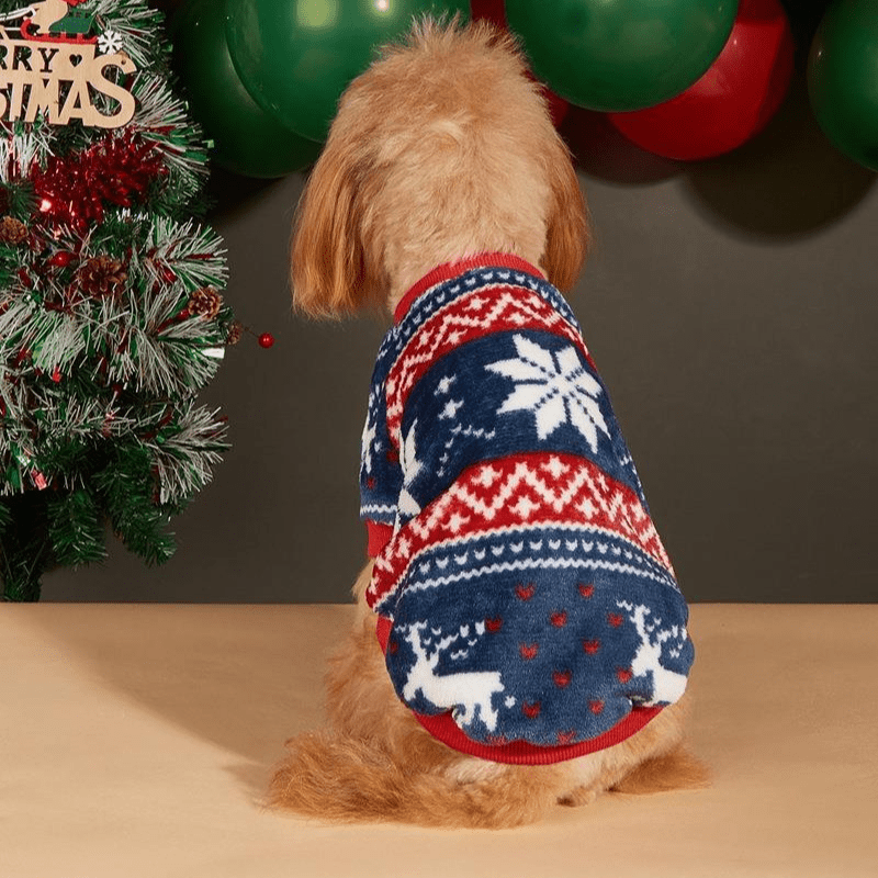 

1pc C3 M44 New Christmas - Snowman Pattern, Dog Two-legged Fleece Clothing, , Knitted , Pullover , For To Breeds, Washable, For /, Dog Apparel