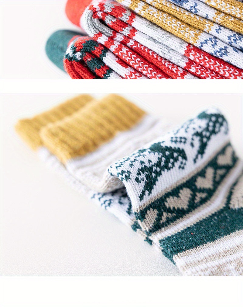 winter womens socks medium tube socks thick line   womens rabbit socks christmas womens socks details 5