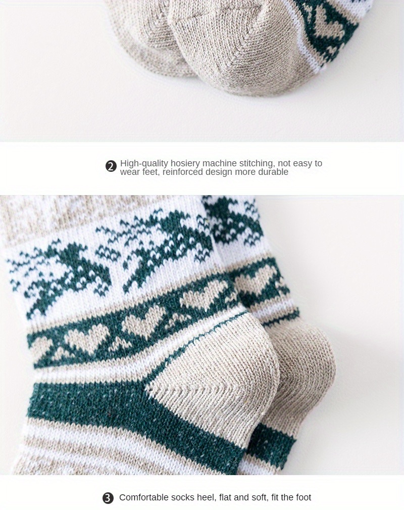 winter womens socks medium tube socks thick line   womens rabbit socks christmas womens socks details 7
