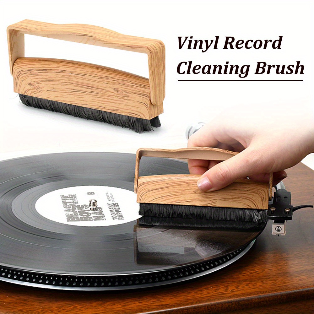 

Anti-static Carbon Fiber Vinyl Record Cleaning Brush, Uncharged Pp Material, Turntable Lp Cleaning Accessory With Wood Grain Handle