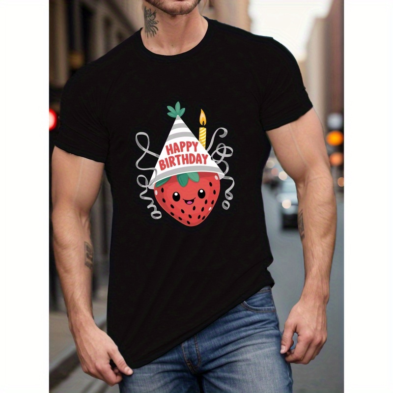 

T-shirt imprimé pour anniversaire, T-shirts pour hommes, T-shirt à manches courtes décontracté pour l'été