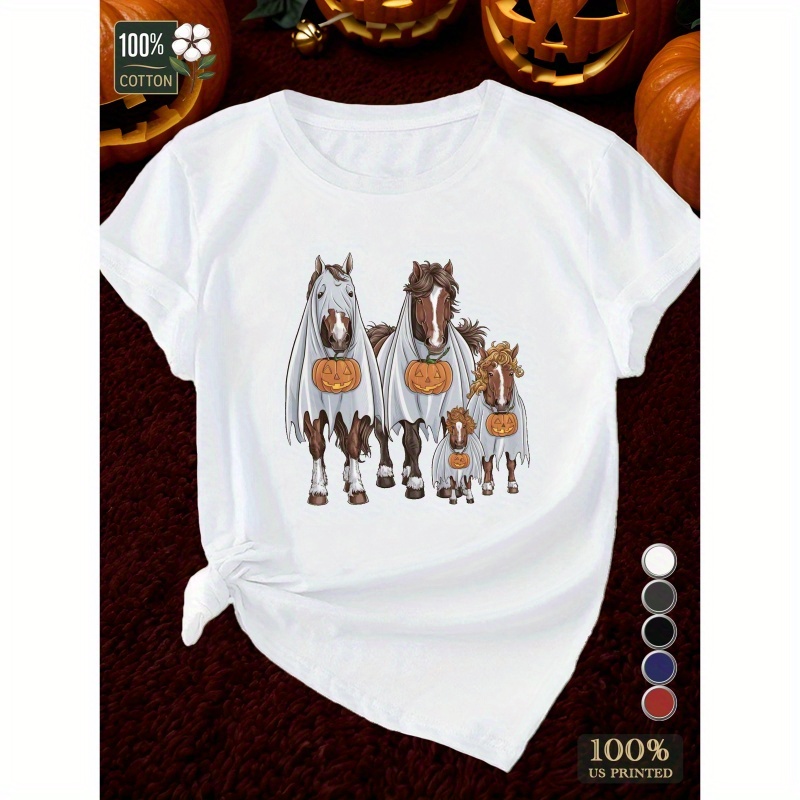 

Horses In Costumes Pure Cotton Women's Tshirt Comfort Fit