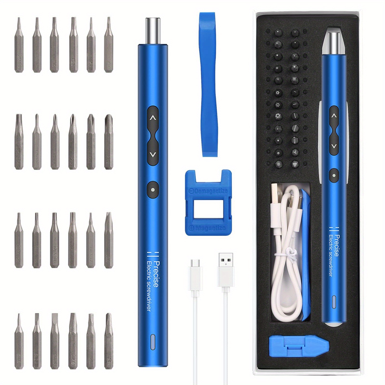 

Screwdriver, 28 In 1 Screwdriver Set, Rechargeable Kit, Screwdriver -c Charging For Smartphones, , Pc