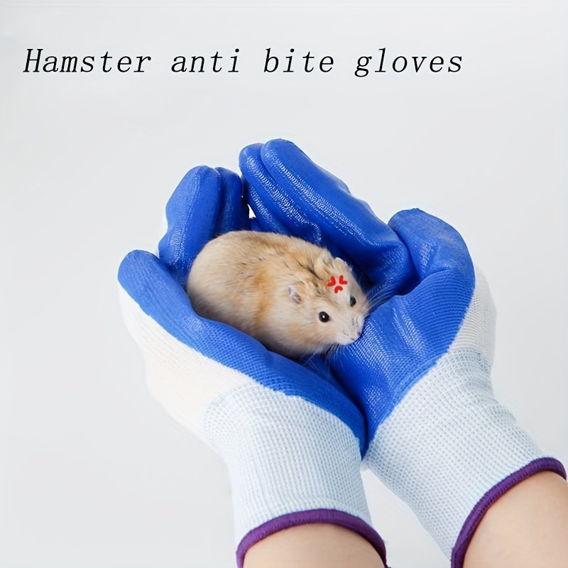 

2pcs Hamster Anti-bite Gloves - Polyester, Safe Handling For Small Pets & Birds