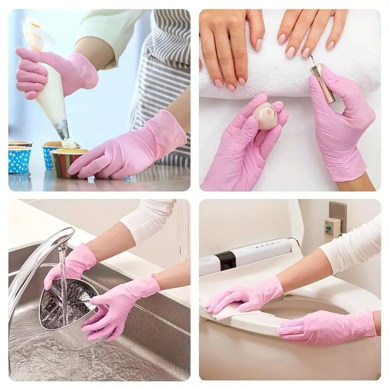 100pcs disposable light   gloves high quality disposable light   gloves powder free and latex free for household cleaning washing dishes painting hair dyeing and nail art disposable apparel details 4