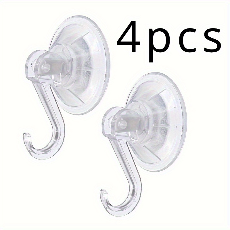 TEMU Heavy Duty Clear Suction Cup Hooks - No Drill Wall Hooks For Bathroom, Shower, Kitchen, Window Glass - Removable Strong Adhesive Hangers For