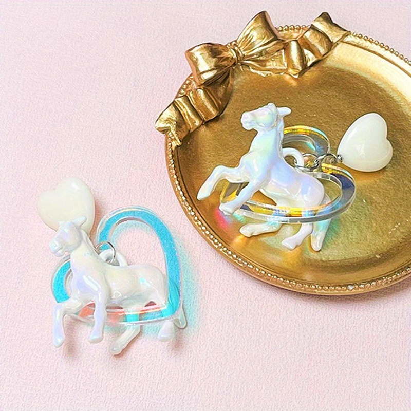 

Cute And Pony Heart Earrings, Lightweight Acrylic Design Cute Pony Earrings, Birthday Gift For Women, Valentine's Day Gift, Anniversary Jewelry, Creative And Stylish Valentine's Day Earrings.