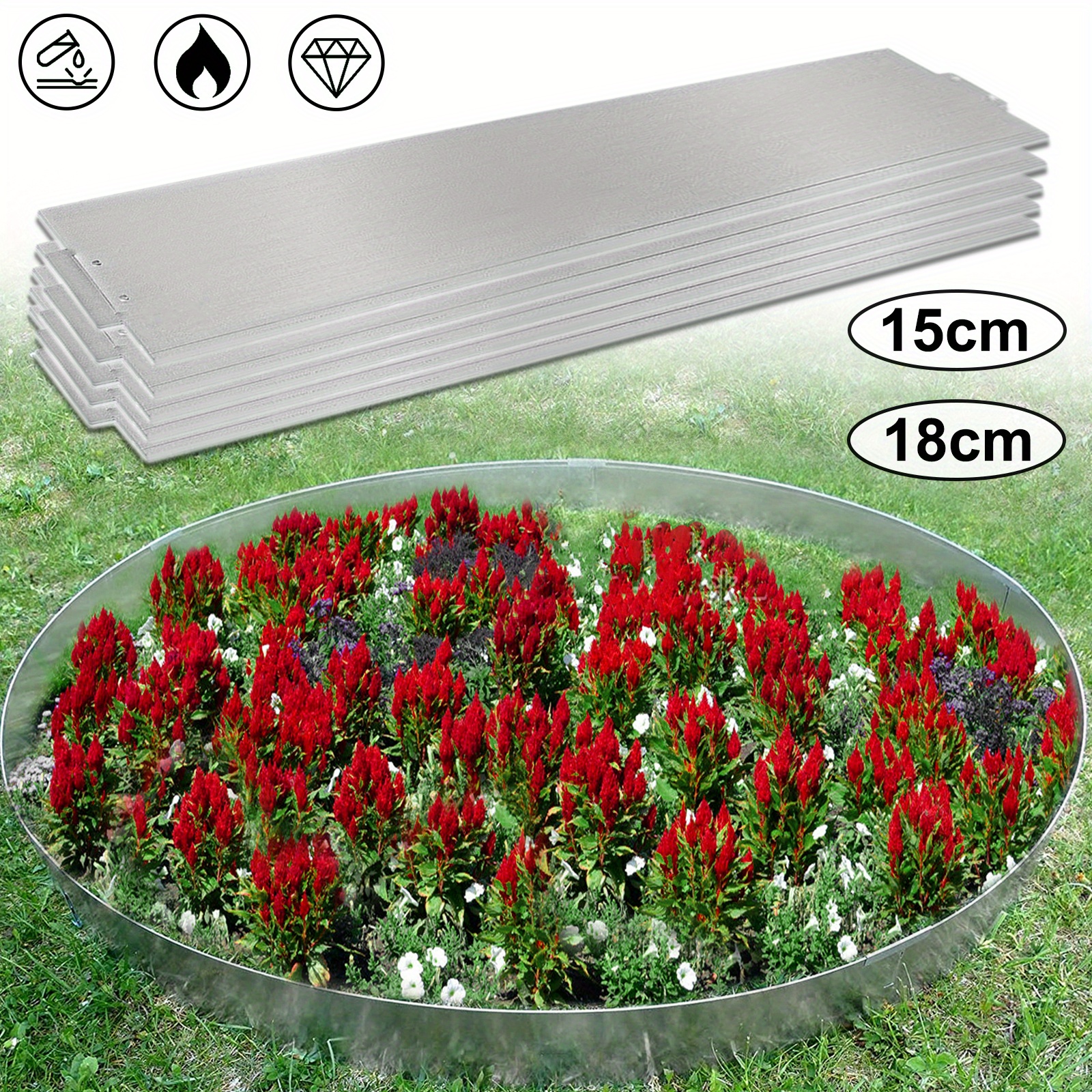 

Froadp Lawn Edging Metal Galvanised Flower Bed Border, 15cm/18 Height, Lawn Edging, Lawn Sheets, Mowing Edge, , Galvanised Lawn Edging, Silver/black