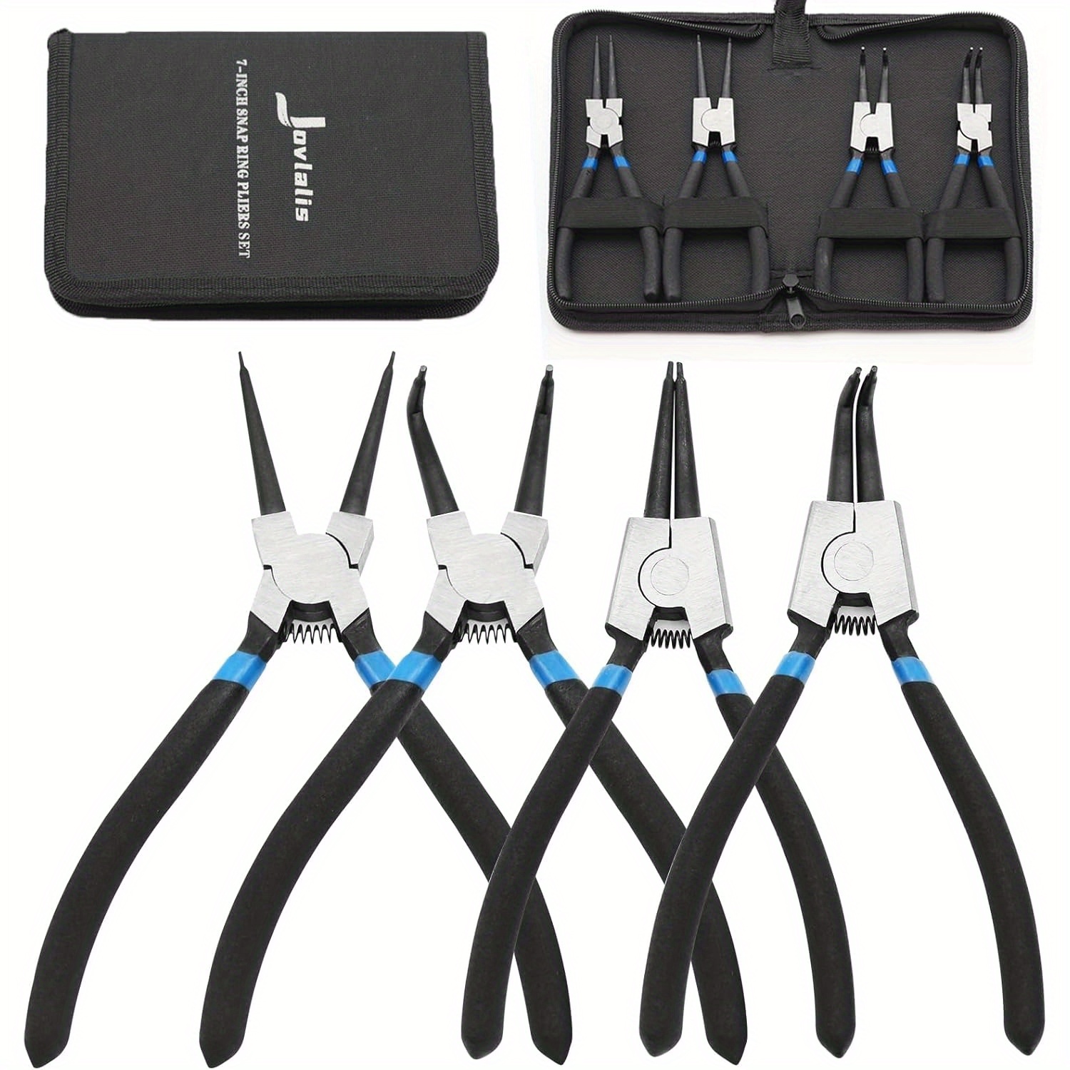 

4pcs/set Snap Set, Duty & External Circlip Kit Straight/ Jaw, Crv Steel,