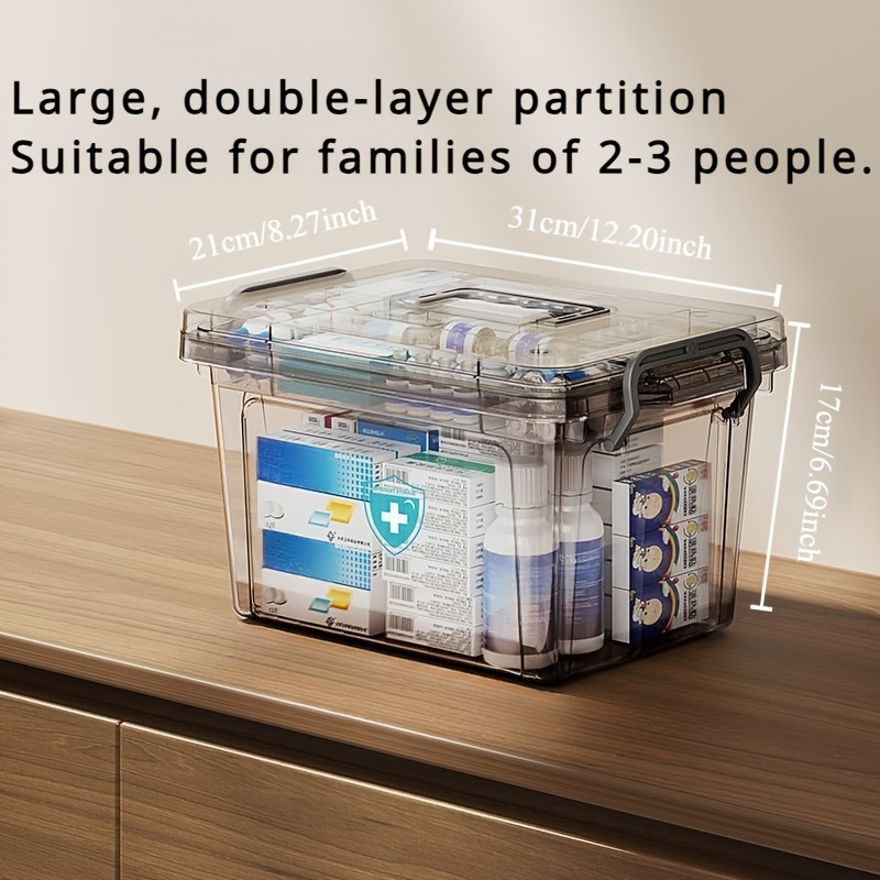 TEMU Large- Storage Box - Portable Medicine & Sundries Organizer For , , , Bathroom