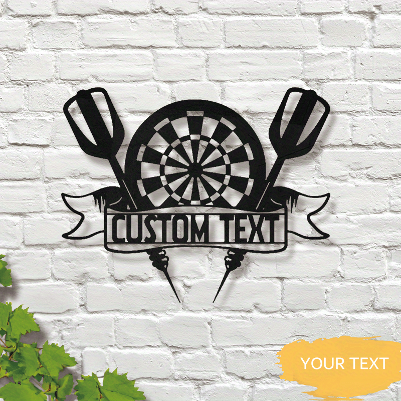 Image of [custom]personalized Dartboard Game Metal Wall - Custom Dart Player Name Sign Home Decor - Dart Game Metal Sign - Dart Club Sign Decor