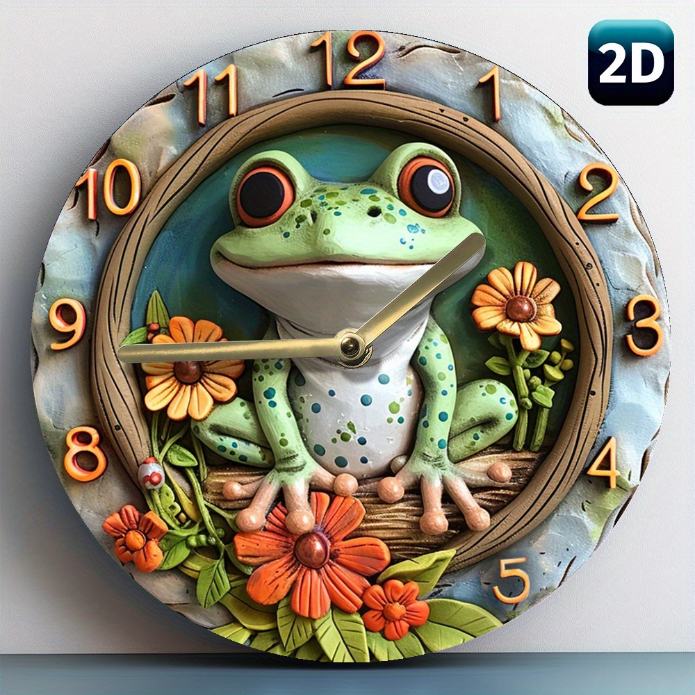 

1pc 8-inch Silent Wall Clock With Artistic Animal Design, Quartz Movement, Board, Ideal For Bedroom, Dorm, Kitchen Wall Decor, Easter Gift, Requires Aa Battery (not Included)