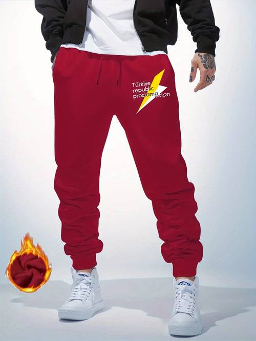 trendige jugendhose 0802 türkei proklamation sweatpants studenten casual bedruckte hose mit kordelzug