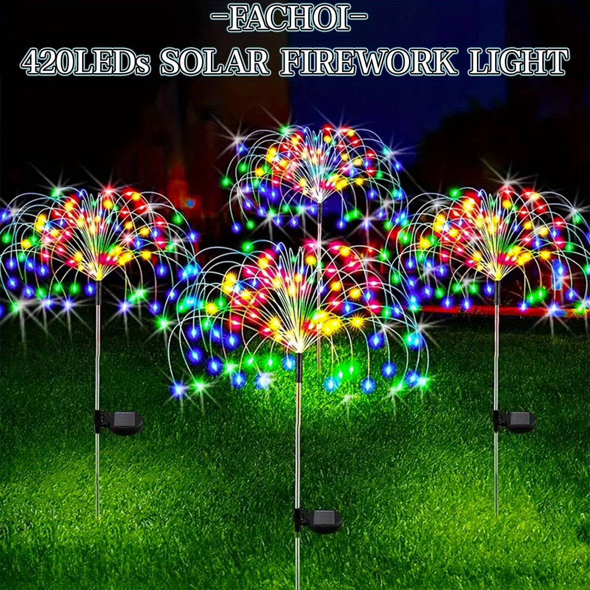 

420led Solar Garden Lights Solar Lights, 8mode Lighting Solar Lights Outdoor Waterproof For Garden Patio Pathway Party Wedding Decorative 360/200/60led