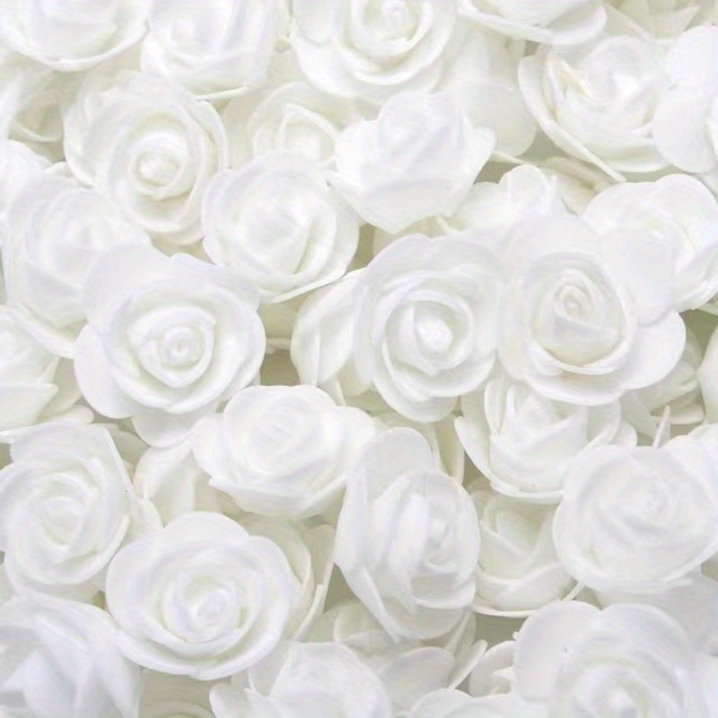 Image of 600pcs 1.37" Multicolor Artificial Foam Rose Heads For Diy Crafts, Wedding & Valentine's Day Decorations - Versatile Fake Flower Accents For Candy Boxes & Outdoor Decor