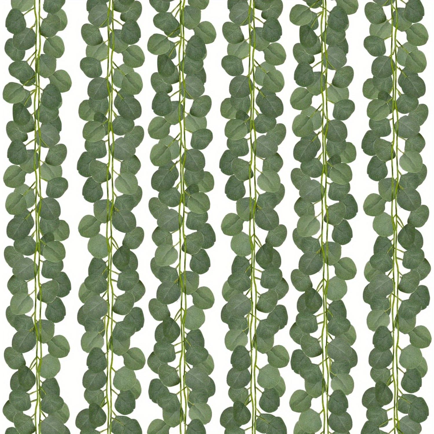 5 Pack Eucalyptus Garland, Artificial Eucalyptus Leaves Table Greenery Garland Wreath Vines For Wedding Party Table Fireplace Bedroom Wall Room Decor