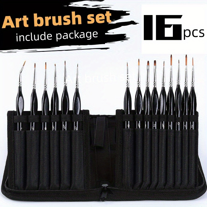 

Detail Paint Brush Set, 15pcs Miniature Painting Brushes Kit, Professional Paint Brushes Set With Carrying Case, Suitable For Acrylic, Oil, Watercolor, Face, Nail, Scale Model Painting