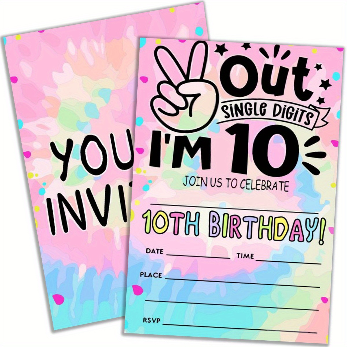 

20 Pcs Birthday Invitations: Festive Party Cards For - Includes Envelopes