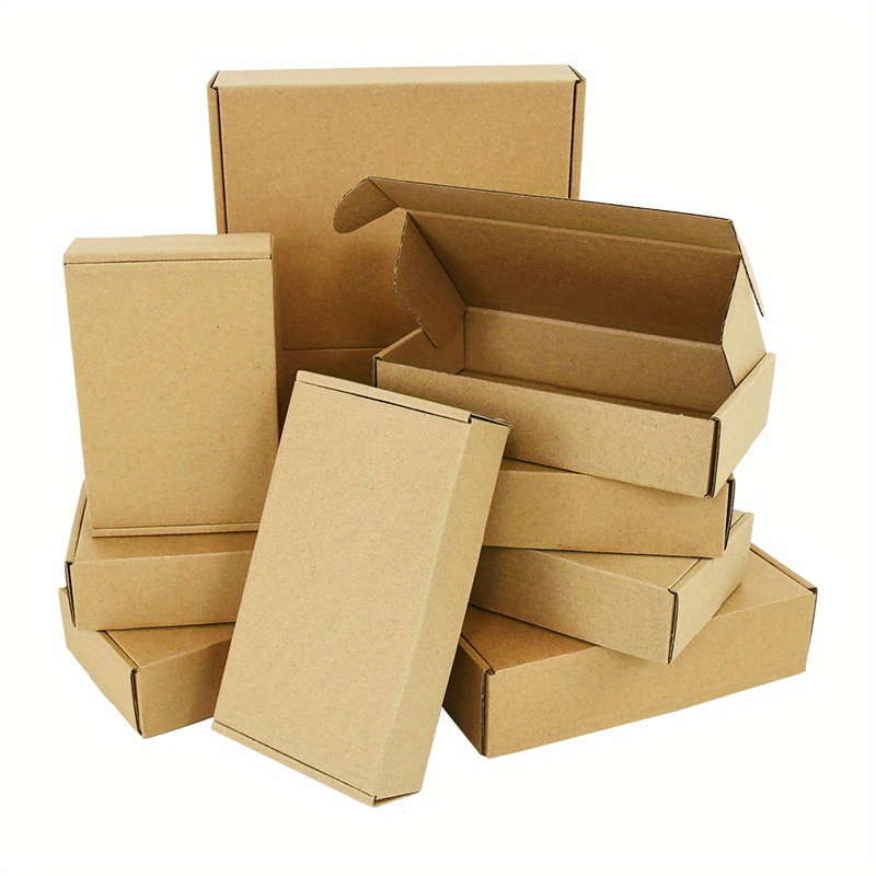 

5pcs Brown Kraft Paper Gift Boxes - Versatile Small Packaging Cases For Christmas, Birthday & Wedding Favors - Assorted Sizes