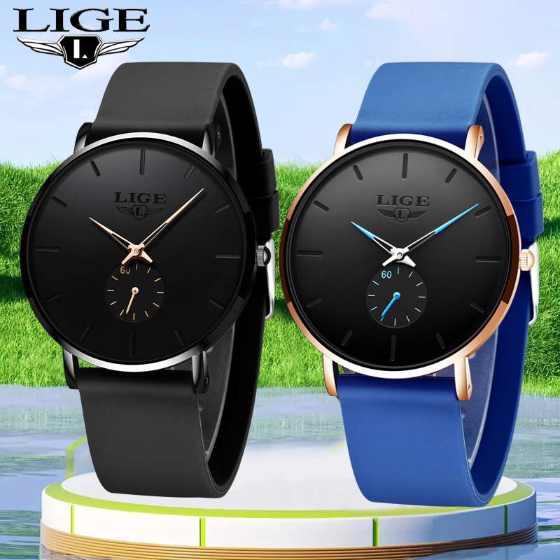 men&women& ; chronograph watch - stylish blue silicone 