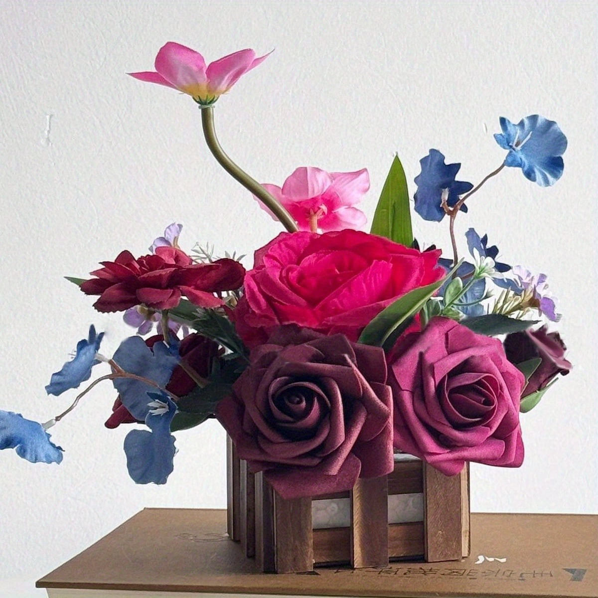 Acheter 12 pièces de roses artificielles en soie de 48 cm, fausses fleurs pour cadeau de Saint-Valentin, bouquet de mariée, maison, fête d'anniversaire, décoration de cour de mariage