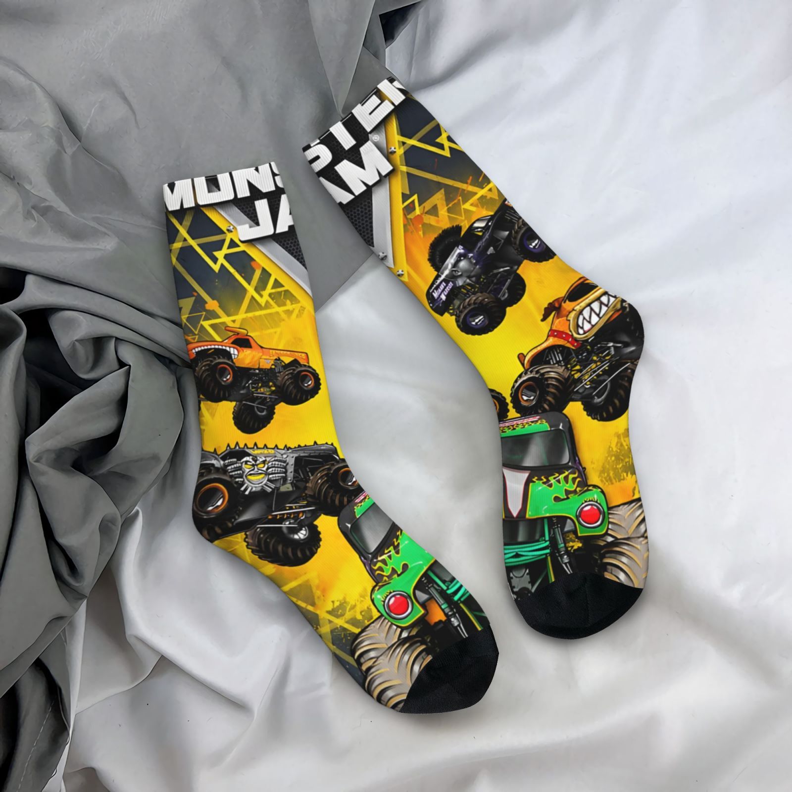 

Funny Happy Jam Socks: Retro Harajuku Hip Hop Novelty Seamless Crew - Printed Men's Outdoor Socks