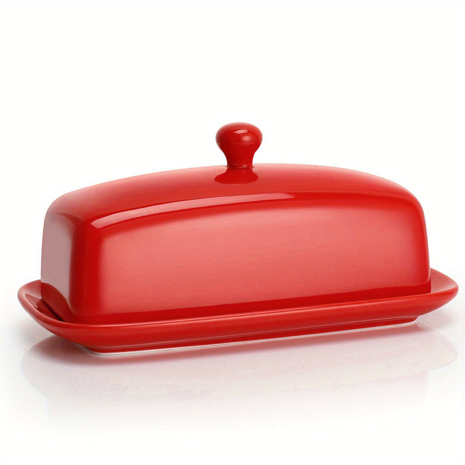 TEMU Sweese Covered Butter Dish, Porcelain Butter Dish, 7.8-inch Butter Keeper With A Handle-covered Lid, Butter Container, Ideal For Butter, Navy