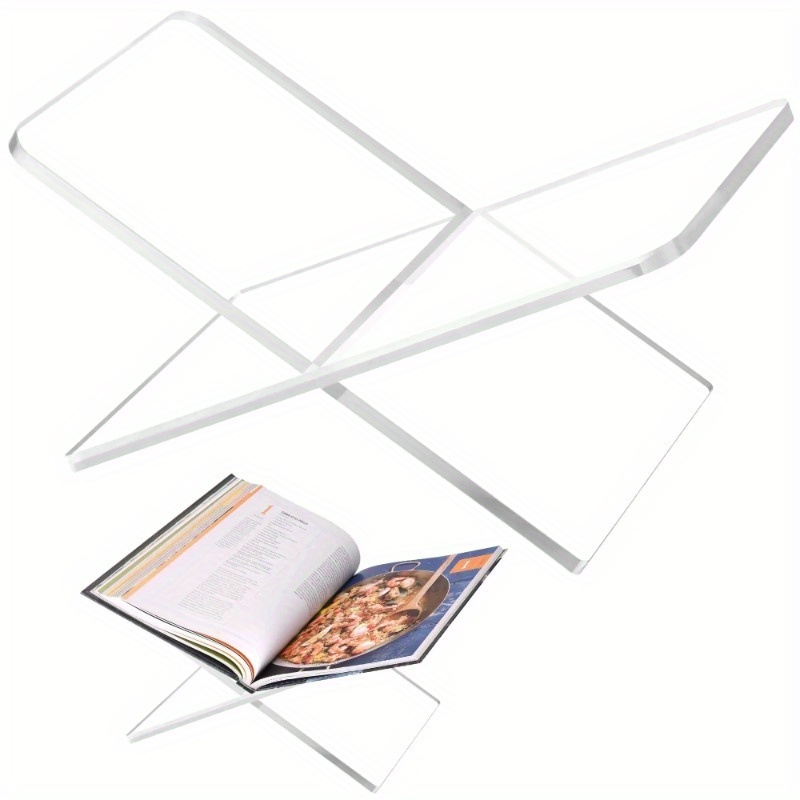 

Clear - X-shaped Portable Desktop Stand For Books, Magazines, , And - Display Stand