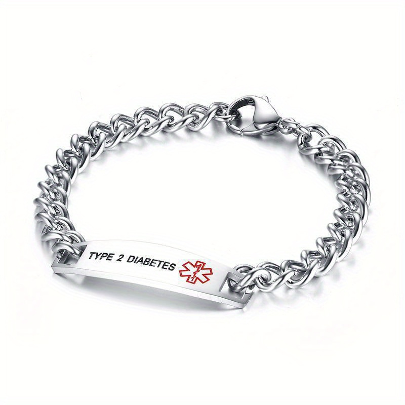 TEMU 12mm Stainless Steel Curved Logo Bracelet, Men&;s Titanium Steel Bracelet, For Women