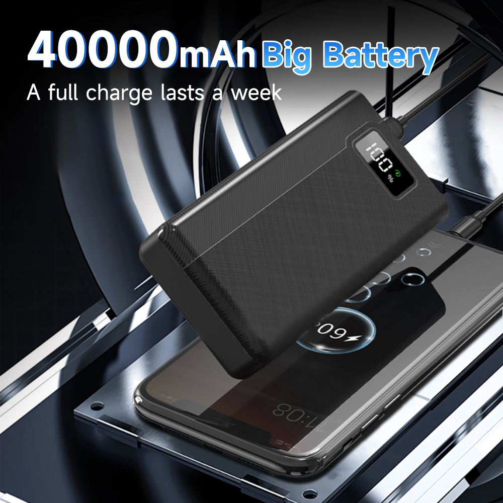 

40000mah Mobile Power Supply :20w External Battery, Two-way Fast Charging, Large Capacity, 5 Output And 3 Input Suitable For Business, Travel, Leisure, Fitness