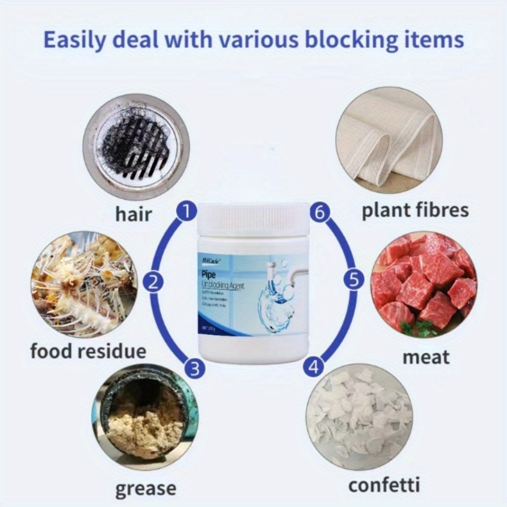   drain cleaner powder pipe unblocker odor eliminator high   sewer sink clog remover safe for pipes kitchen bathroom cleaning agent   350g options details 8