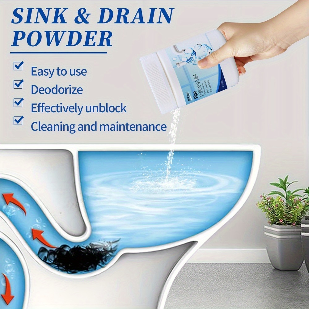   drain cleaner powder pipe unblocker odor eliminator high   sewer sink clog remover safe for pipes kitchen bathroom cleaning agent   350g options details 10