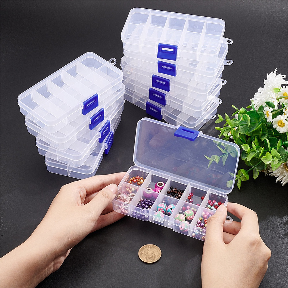 10 pack pvc jewelry box set adjustable 10 grid bead storage Temu