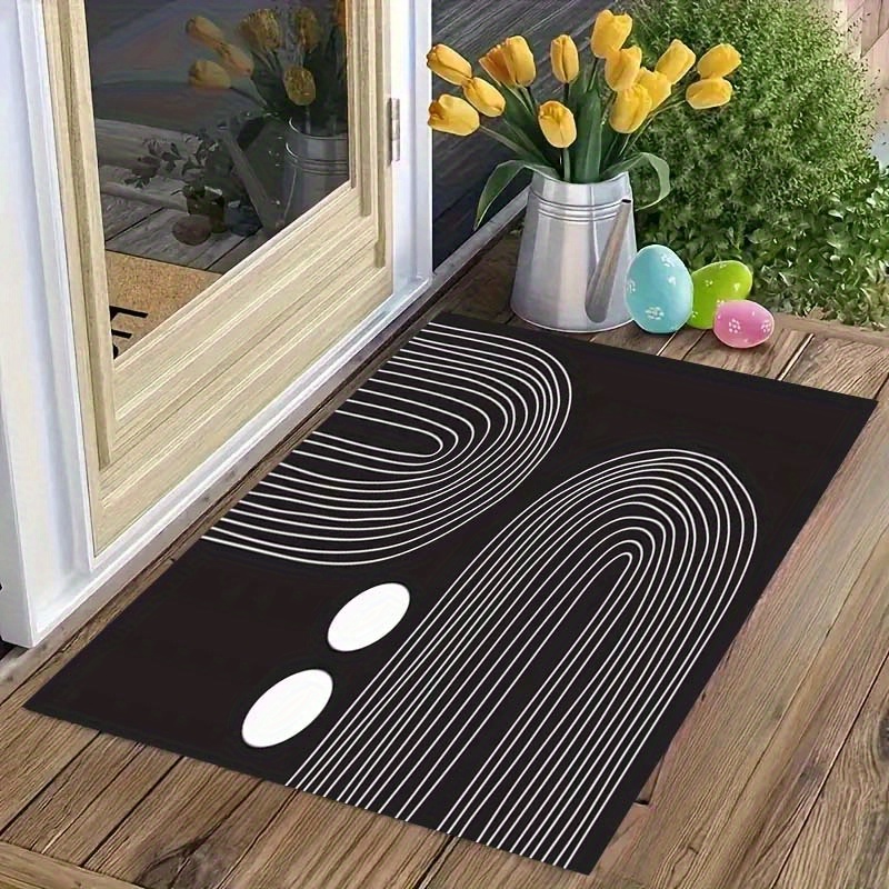 

1pc Line Pattern Non-slip Door Mat Kitchen Bathroom Balcony Floor Indoor And Outdoor Decorative Door Mat