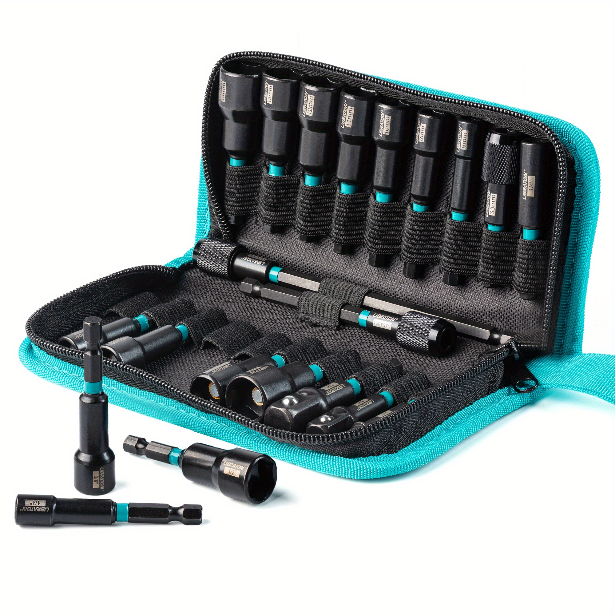 

Libraton 21pcs Magnetic Nut Driver Set, Impact Drill Driver Bits, Metric Sae, Steel, Rust Resistant, Internal Hex Head, No Required