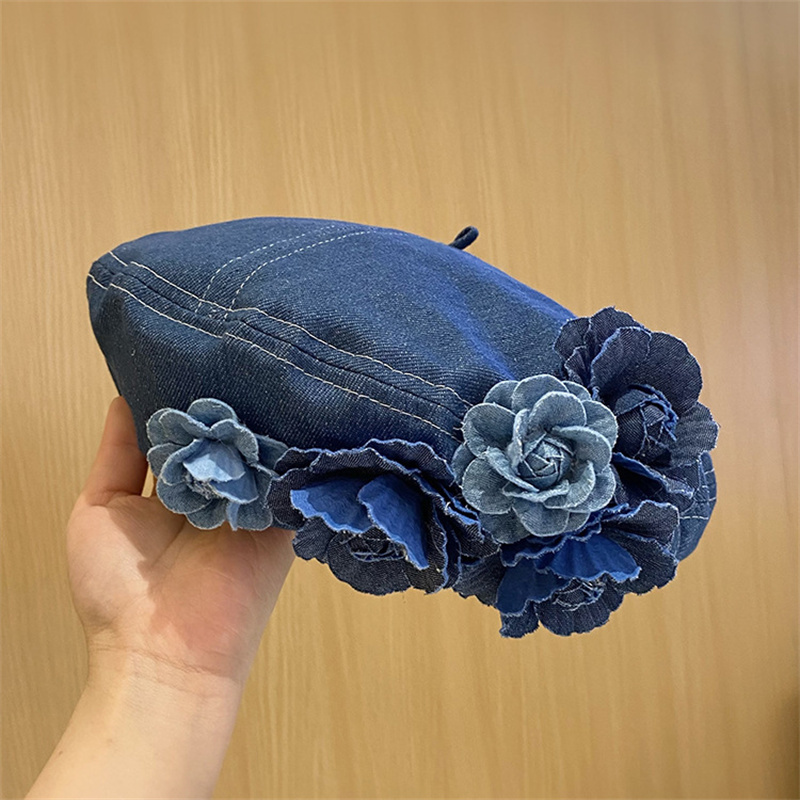 TEMU Beret With 3d - Trendy Block,   For Women