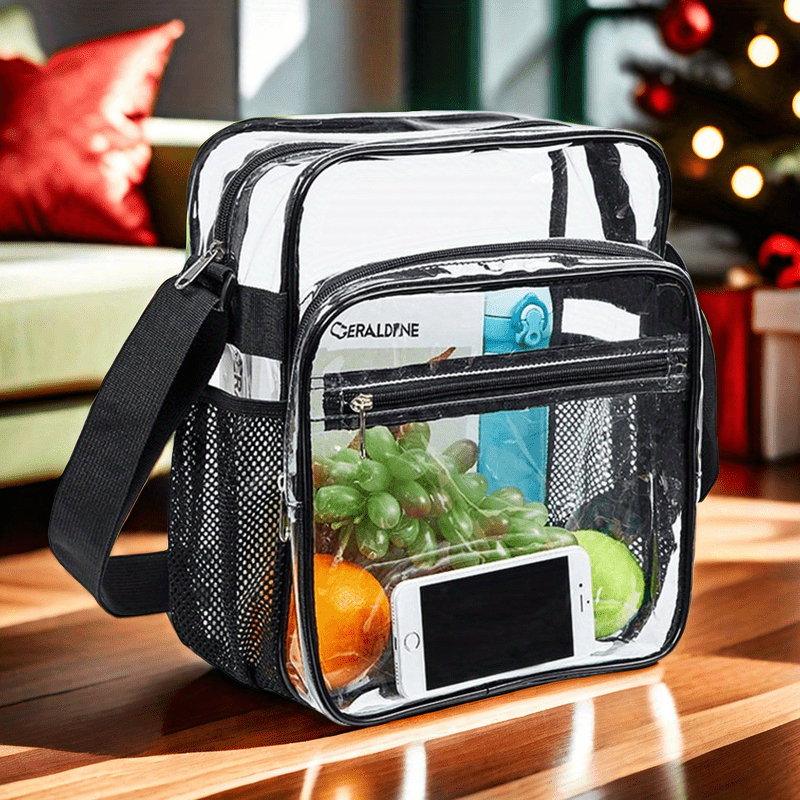 

Pvc Transparent Crossbody Bag, Stylish Transparent Shoulder Bag, Men, Women, Outdoor Adventure And Daily Use, Multifunctional Tote And Wallet