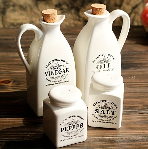 4pcs set vintage ceramic oil vinegar dispenser bottles leak proof ideal for bbq camping picnics kitchen essentials details 5