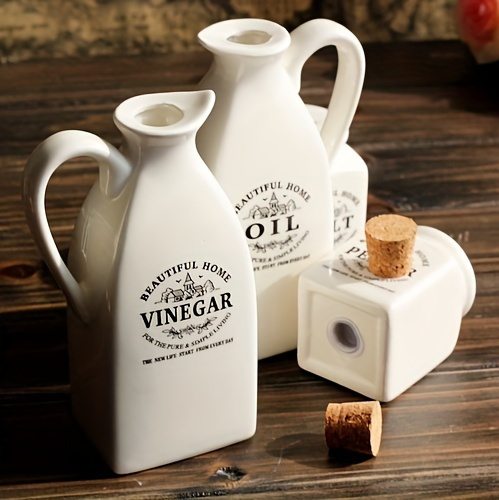 4pcs set vintage ceramic oil vinegar dispenser bottles leak proof ideal for bbq camping picnics kitchen essentials details 8