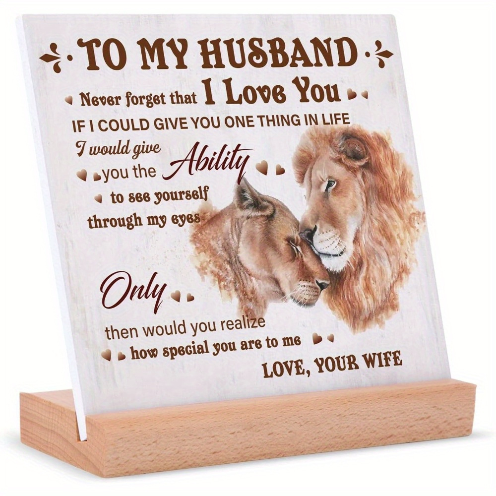 

Husband Birthday Gift, Gifts For Husband From Wife, Husband Birthday Card, Anniversary Sign Gifts For Him, Husband Appreciation Gifts From Wife, To My Husband Plaque With Wooden Stand