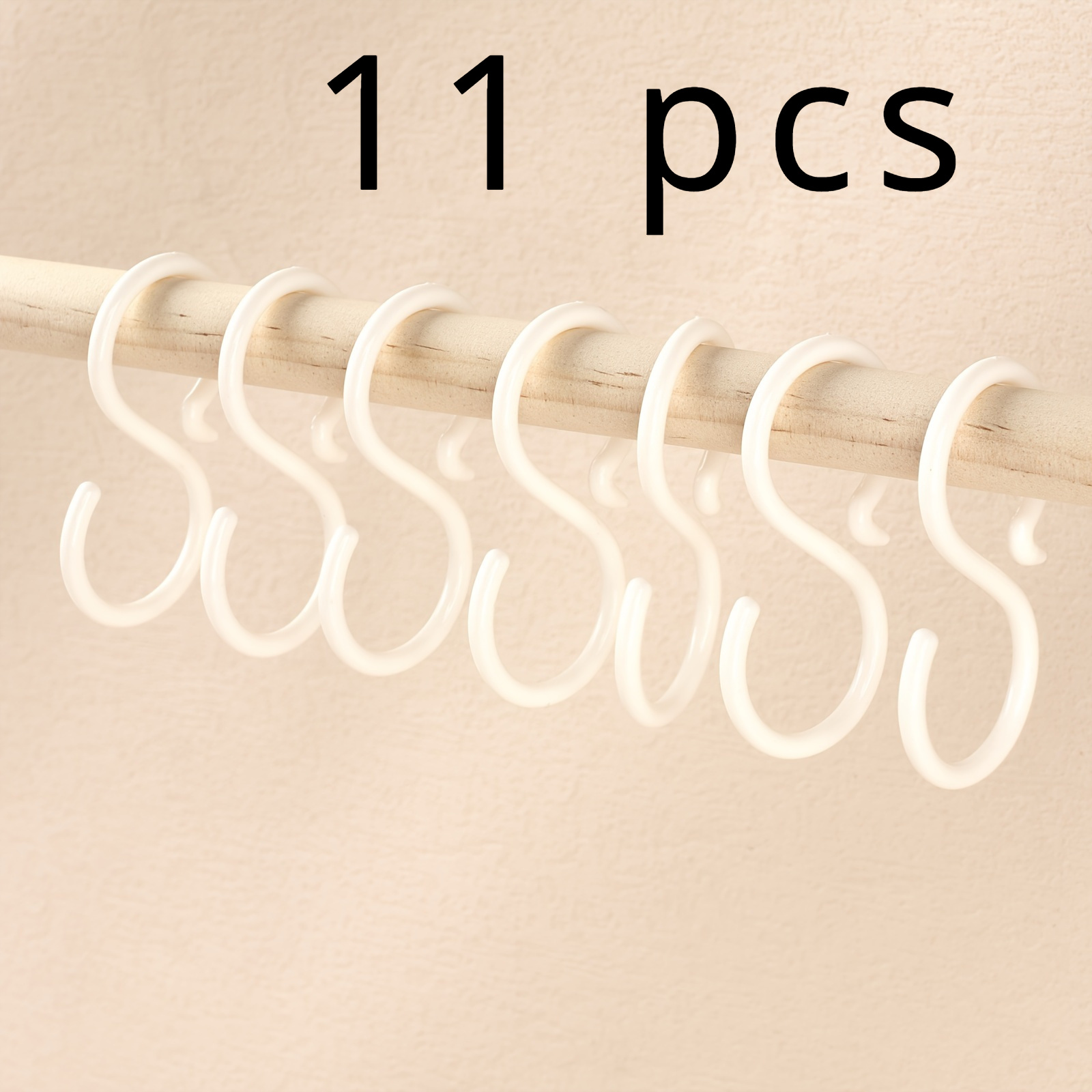 Image of 11/17/28pcs Wardrobe Hooks, Anti-slip Multipurpose Cabinet Hooks, Suitable For Bathroom Kitchen Bedroom Hanging Jewelry Clothes Cups Towels, Utility Hooks