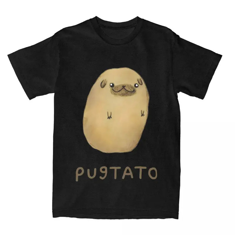 

Cute Potato Pug Men Women T Shirt Dog Puppy Pugs Novelty Tee Shirt Pure Idea Clothing