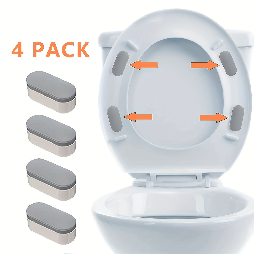 

4pcs Toilet Seat Bumpers - Instantly Attachable Durable Stoppers With High-traction Adhesive - Effortless Installation For A Quieter, More Stylish Bathroom Accessories Set