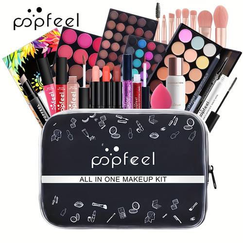 mothers day gift spring and summer new makeup gift box 24 pieces gift box set including eyeshadow foundation lipstick mascara eyebrow pencil and makeup brush and other makeup all the makeup and tools suitable for halloween christmas gift girls full set of makeup one click makeup